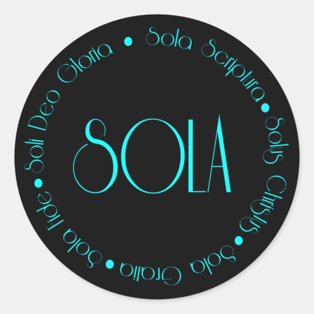 5 Solas Runder Aufkleber (Vorderseite)