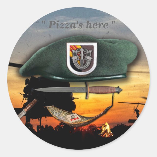 5. Sondereinheiten Grüne Berets vietnam Irak-Krieg Runder Aufkleber (Vorderseite)