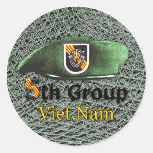 5. Special Forces Group Green Berets Vietnam War Runder Aufkleber