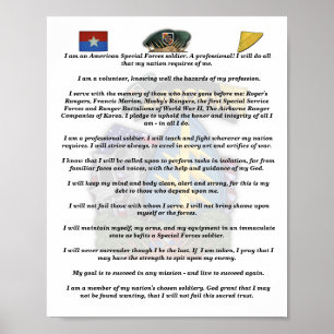 5. Spezialeinheiten Grüne Berets vietnam Creed Poster