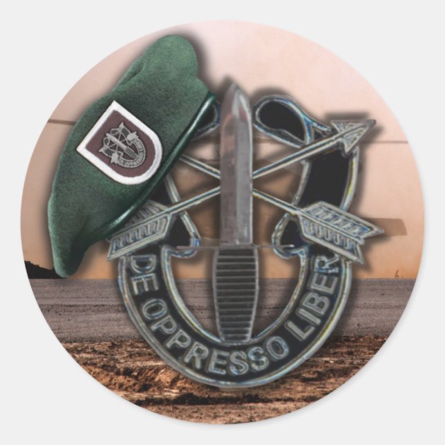 5. Spezialkräfte SFG SF Grüne Berets Tierärzte Runder Aufkleber (Vorderseite)