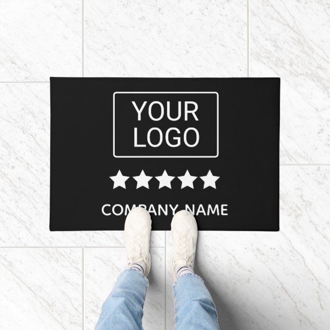 5 Star Business Logo Minimal Professional Black Fußmatte (Indoor)