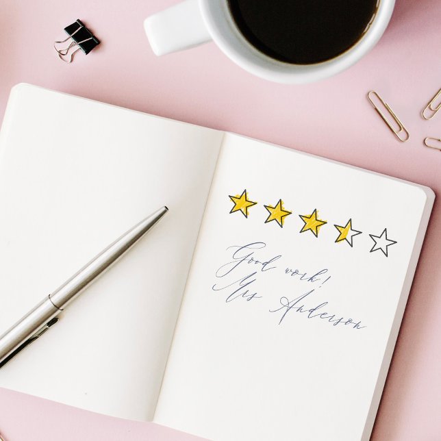 5 Star Rating Review Book Teacher Self-Inking Sta Permastempel (Von Creator hochgeladen)