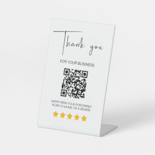 5 Star Review Business Reviews QR Code Business Sockelschild