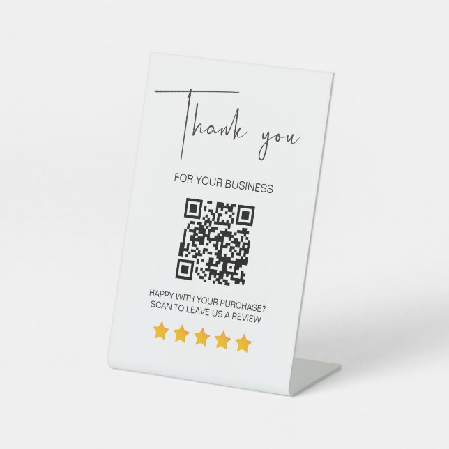 5 Star Review Business Reviews QR Code Business Sockelschild (Vorderseite)