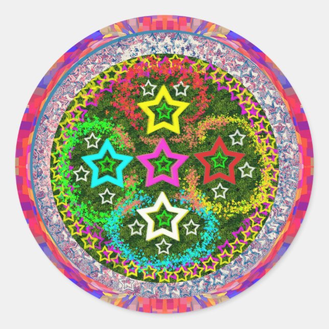 5-Sterne-ANSTIEG - Kinder Liebe 5 Sterne Runder Aufkleber (Vorderseite)