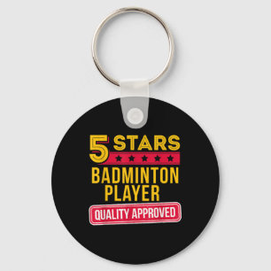 5 Sterne Badminton-Spieler - Lustiges Racquet-Spor Schlüsselanhänger