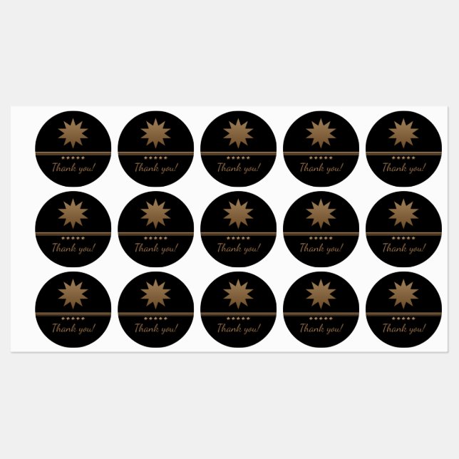 5-Sterne-Branding-Gold-Schwarz Beruflich Etiketten (Blatt)
