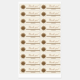 5 Sterne Gold Text Creme Danke für die wasserdicht Etiketten