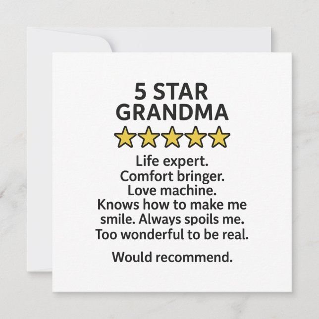 5 Sterne Oma Karte (Vorderseite)