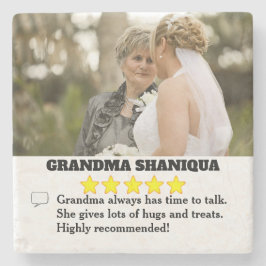 5 Sterne Oma Review mit Foto Steinuntersetzer