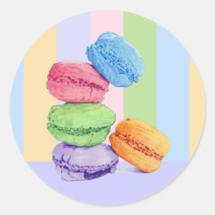 5 Sticker à bandes Macarons