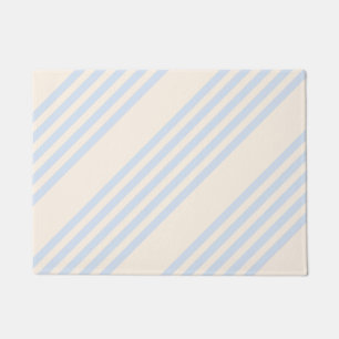 5 Streifen in hellblau und beige Fußmatte