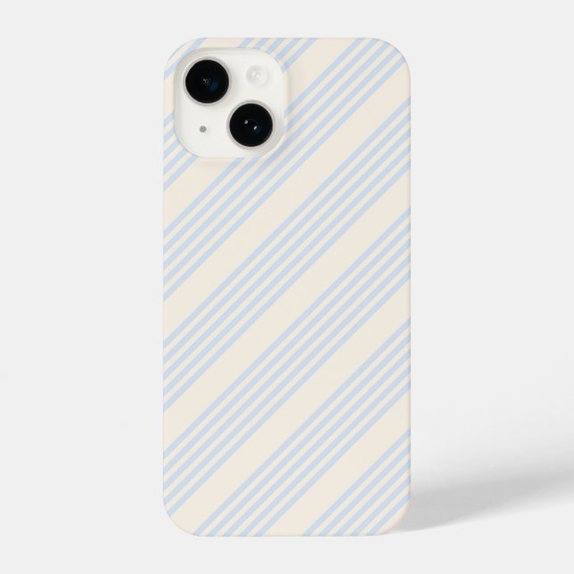 5 Streifen in hellblau und beige iPhone 14 Hülle (Rückseite)