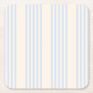 5 Streifen in hellblau und beige Rechteckiger Pappuntersetzer