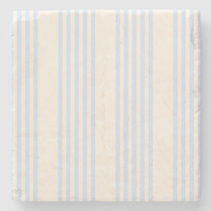 5 Streifen in hellblau und beige Steinuntersetzer
