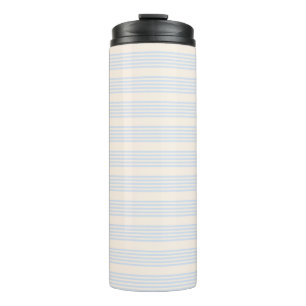 5 Streifen in hellblau und beige Thermosbecher