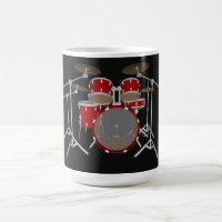 5 Stück Drum Kit - Red - Coffee Tasse - Drum Set