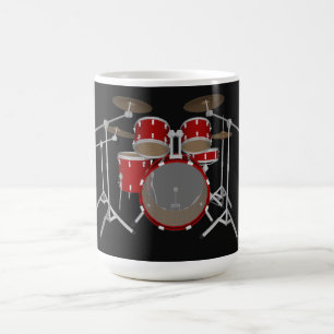 5 Stück Drum Kit - Red - Coffee Tasse - Drum Set