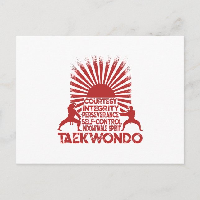 5 Taekwondo-Angebote Ankündigungspostkarte (Vorderseite)