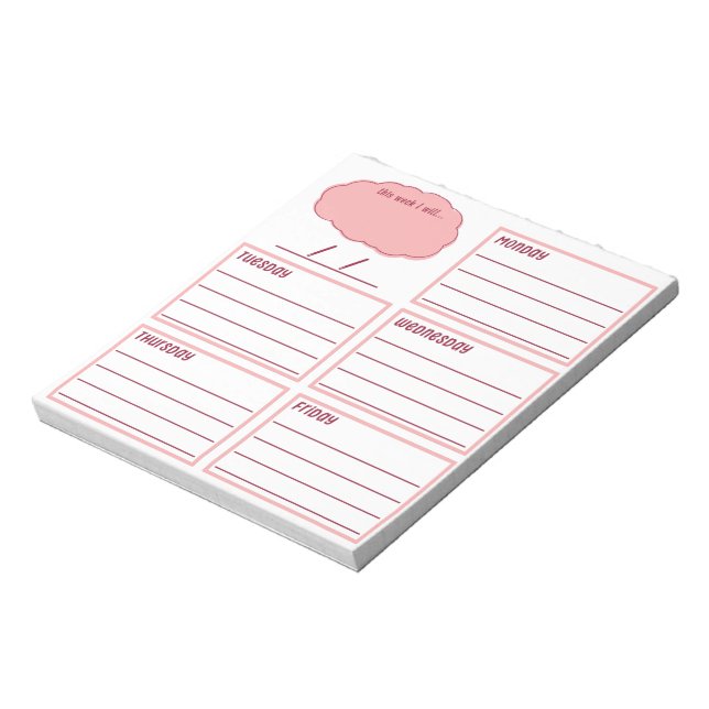 5-Tage-Planer Notizblock (Rotiert)