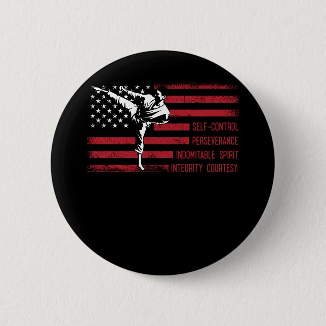 5 Tenets American Taekwondo Fighting Button (Vorderseite)