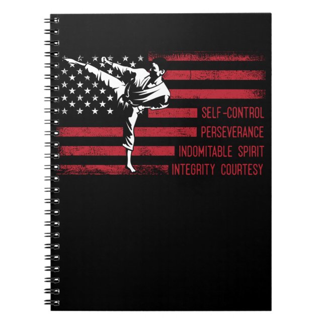 5 Tenets American Taekwondo Fighting Notizblock (Vorderseite)