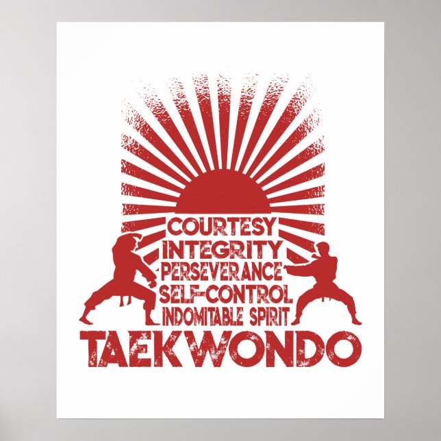 5 Tenets von Taekwondo Poster (Vorne)