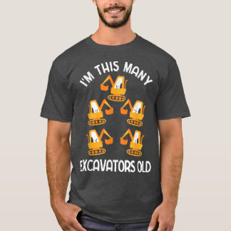5 This Many Excavators Old Truck Construction Exca T-Shirt