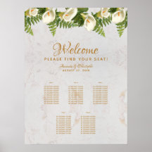 5 Tische Sitzkarte Calla Lilies Marmorhochzeit
