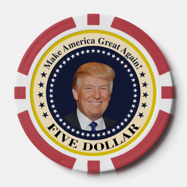 5 $ Trump Pokerchips (Vorderseite)
