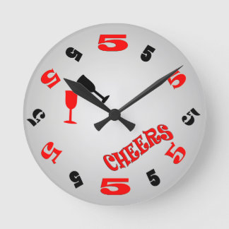 5 Uhr-Beifall-Wanduhr Runde Wanduhr