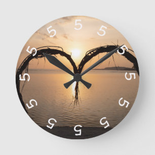 5 Uhr Sonnenuntergang-Foto-Wand-Uhr
