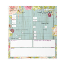 5 und 1 Food Journal Floral and Wood Design