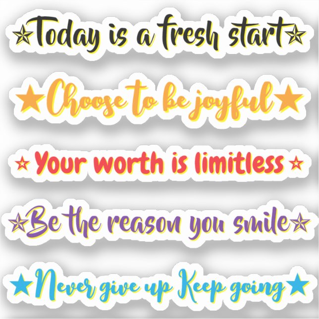 5 Uplifting Quotes | Motivational & Inspirational Aufkleber (Vorderseite)