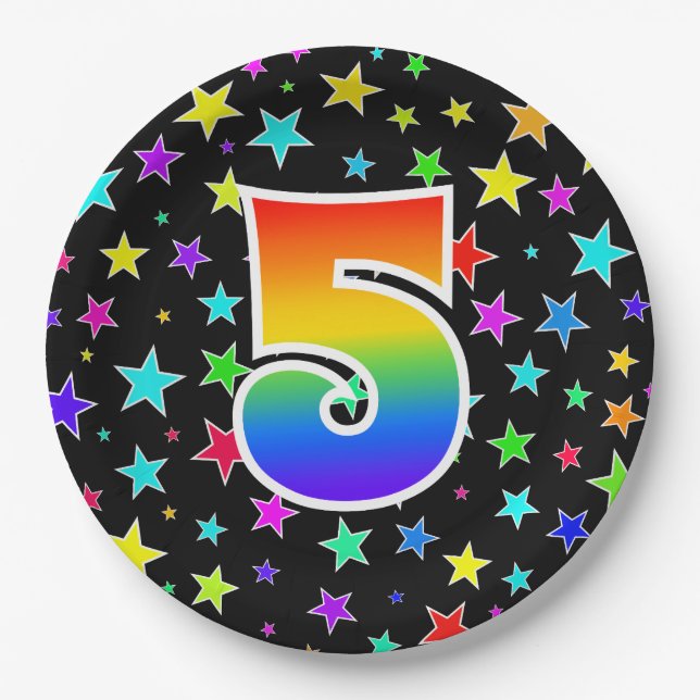 5. Veranstaltung: Bold, Fun, Colorful Rainbow 5 Pappteller (Vorderseite)