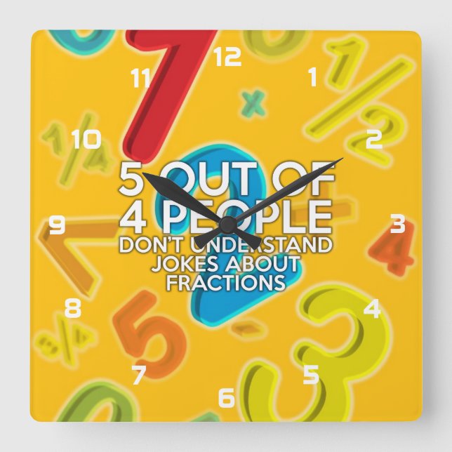 5 VON 4 PERSONEN QUADRATISCHE WANDUHR (Vorderseite)