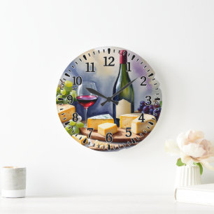 #5  Wein und Käse Große Wanduhr