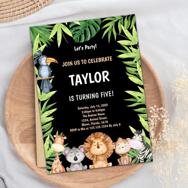 5. Wilde Einladung zum Geburtstag (5th Wild One Birthday Invitations)