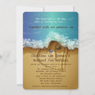 5" x 7" Beach Muschel Hochzeit Einladung