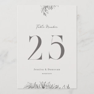 5 x 7 Botanische Hochzeit Tischnummer