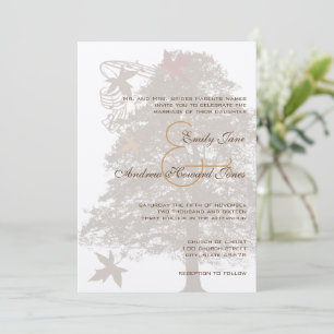 5 x 7 Braune Eichenbaum-Hochzeitseinladung Einladung
