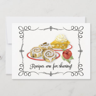 5 x 7 Brautparty Rezept Card Nachspeisen Retro