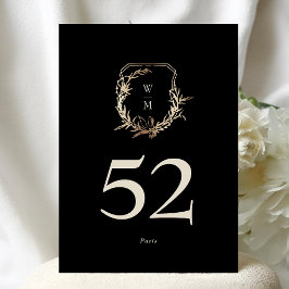 5 x 7 Classic Black Cream Gold Wreath Tischnummer