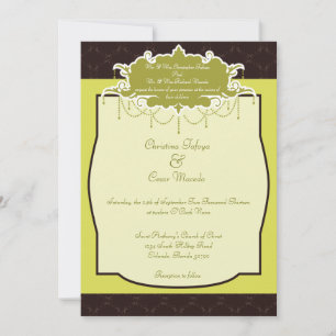 5 x 7 Faire-part de mariage lumière/vert olive