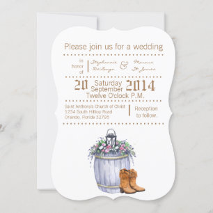 5 x 7 Faire-part de mariage rouille Mariage campag