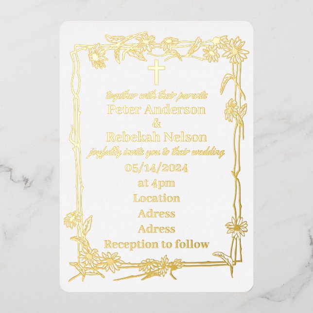 5" x 7" Foil Wedding Einladung (Vorderseite)