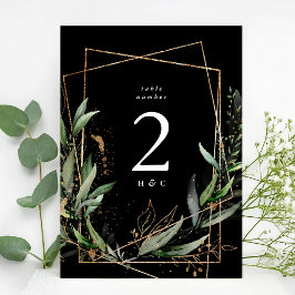 5 x 7 Gold Eukalyptus Black Premium Tischnummer