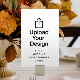 5" x 7" Hochzeitkarten für die Tischnummer