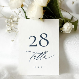 5 x 7 Navy Blue White Moderne Hochzeiten Tischnumm